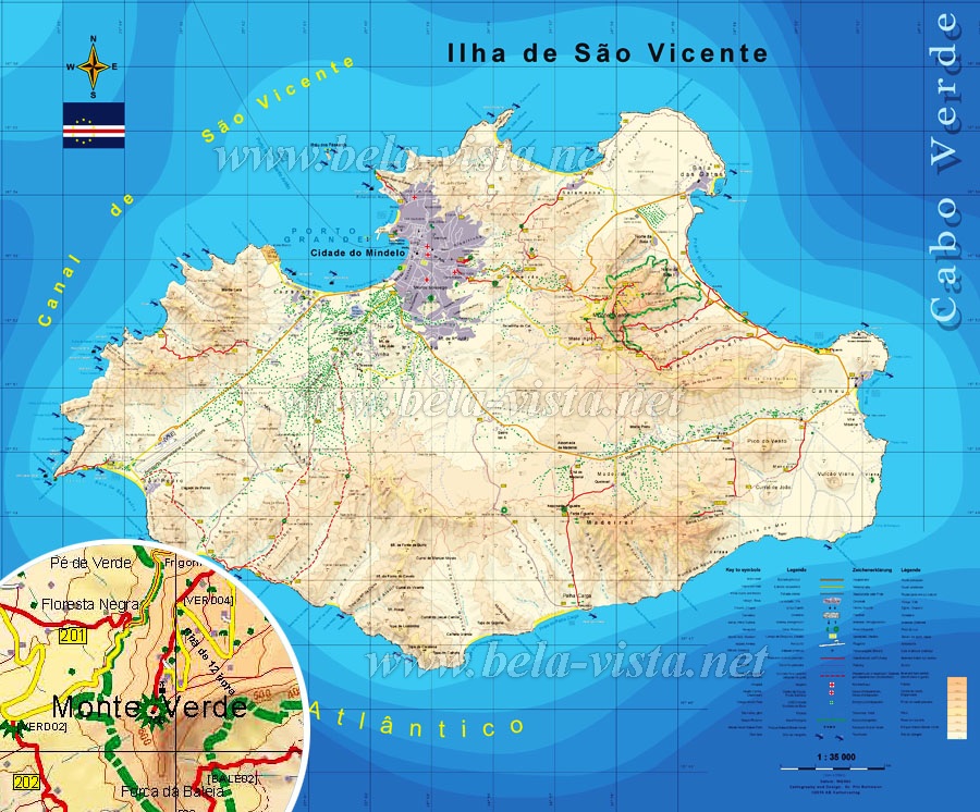 Hiking Map Sao Vicente Island Cape Verde ©Pitt Reitmaier